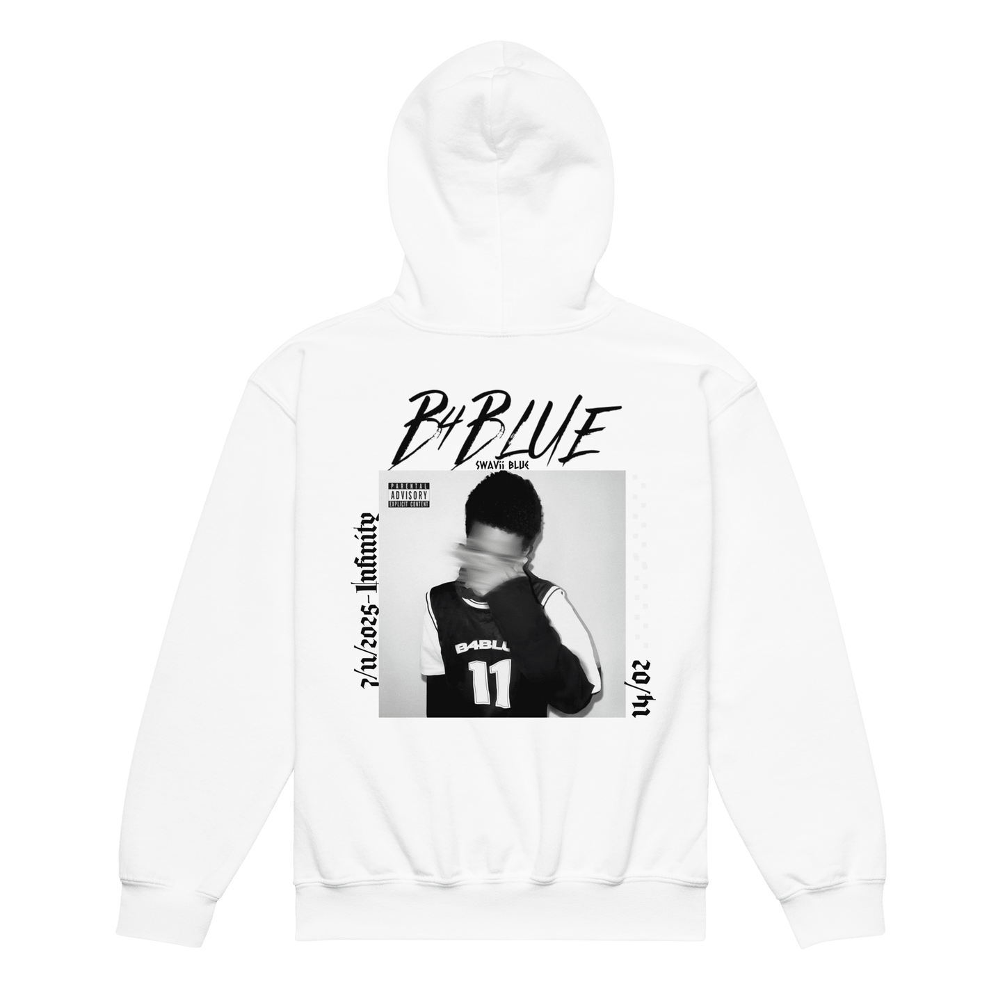 B4BLUE WHITE HOODIE - Crodien Cash