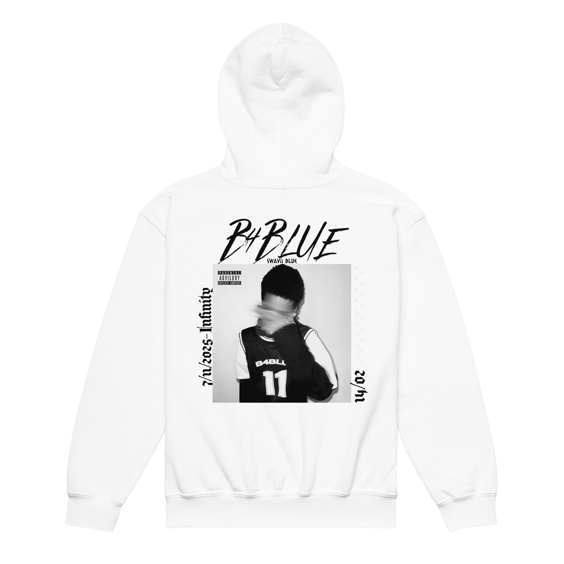 B4BLUE WHITE HOODIE - Crodien Cash