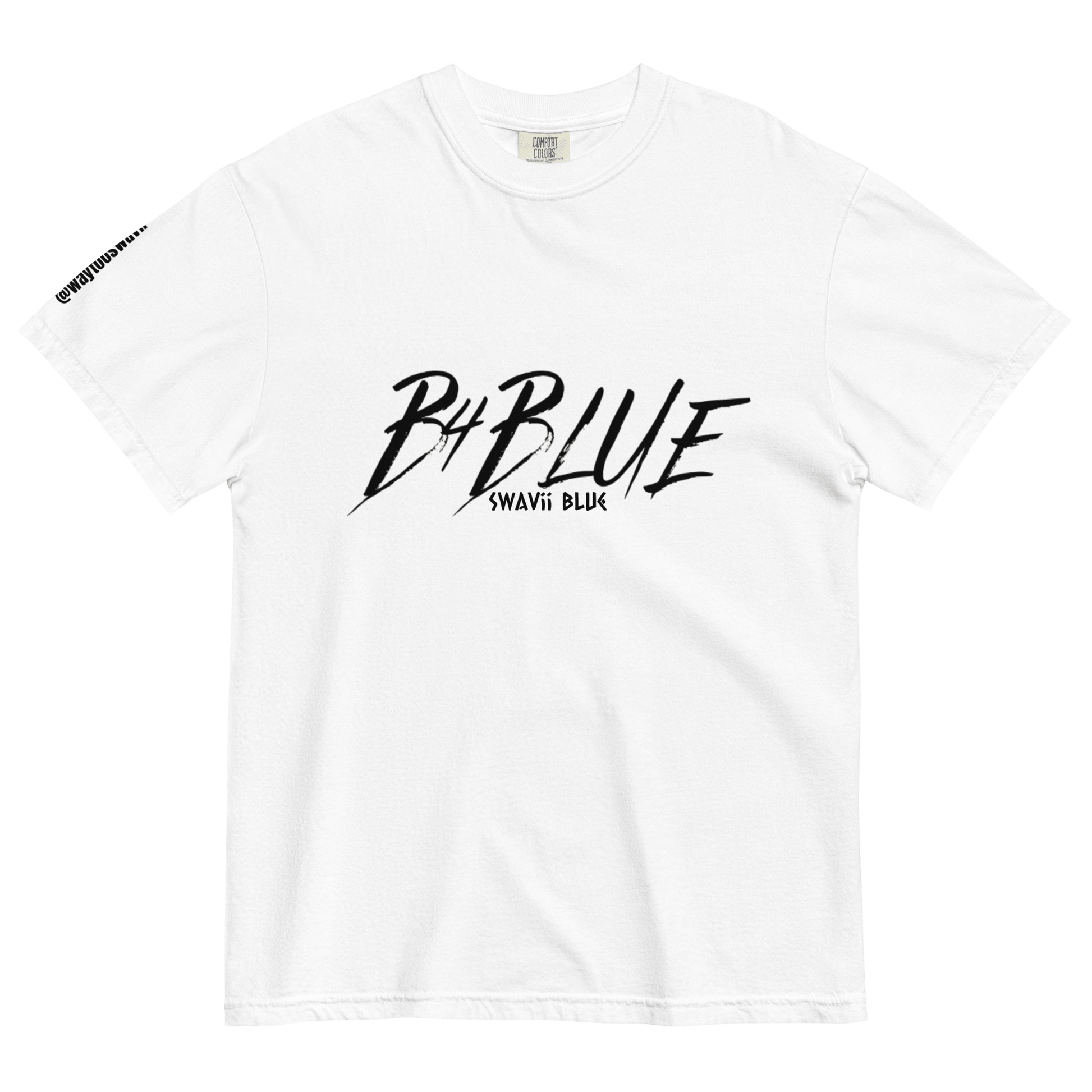 B4BLUE WHITE | WHASED DENIM T - SHIRT - Crodien Cash